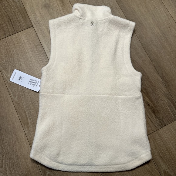 Rhône Aloft Fleece Vest Full Zip Gold Logo Stretch Cream Women's X-Small - Picture 4 of 10